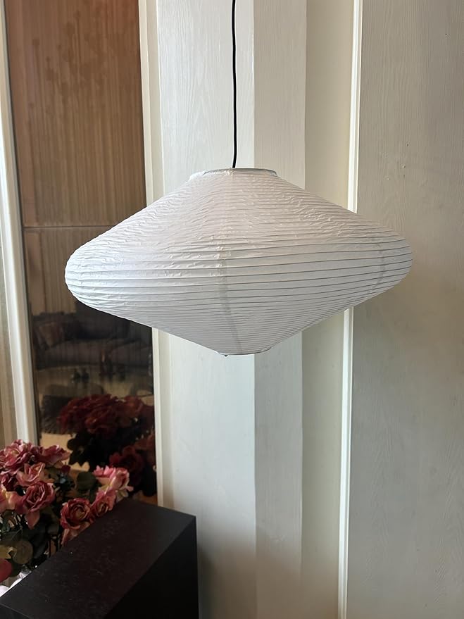 19.69" Pendant Paper Lantern Lamps, (50cm) Rice Hanging Light Shades,Minimalist Ceiling Large White Rice Paper Lamp Shade,Ceiling Chinese Lanterns,Japanese Decor