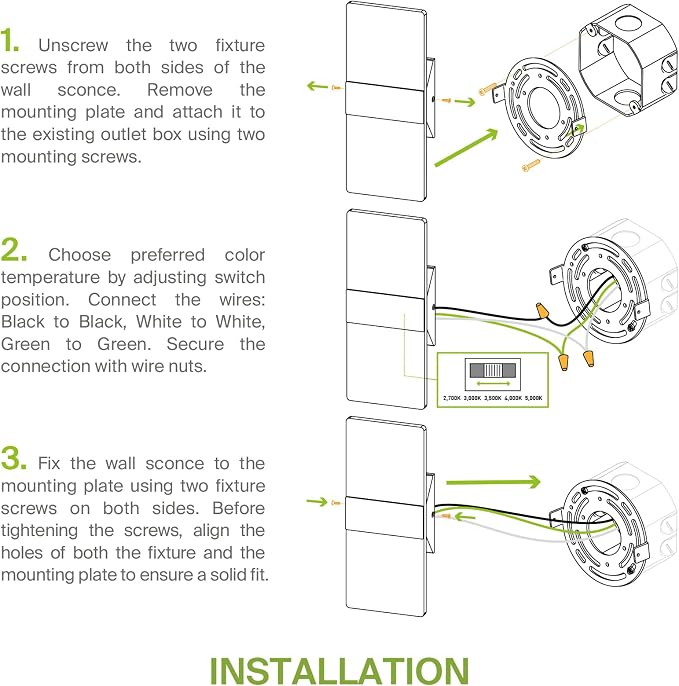 ASD 12 Inch Indoor LED Wall Sconce - 12W 2700K-5000K Dimmable Brushed Nickel Wall Sconce Lights for Living Room, Bedroom, Bathroom, Hallway - Modern Wall Sconces Hardwired, UL Interior Light, Set of 2