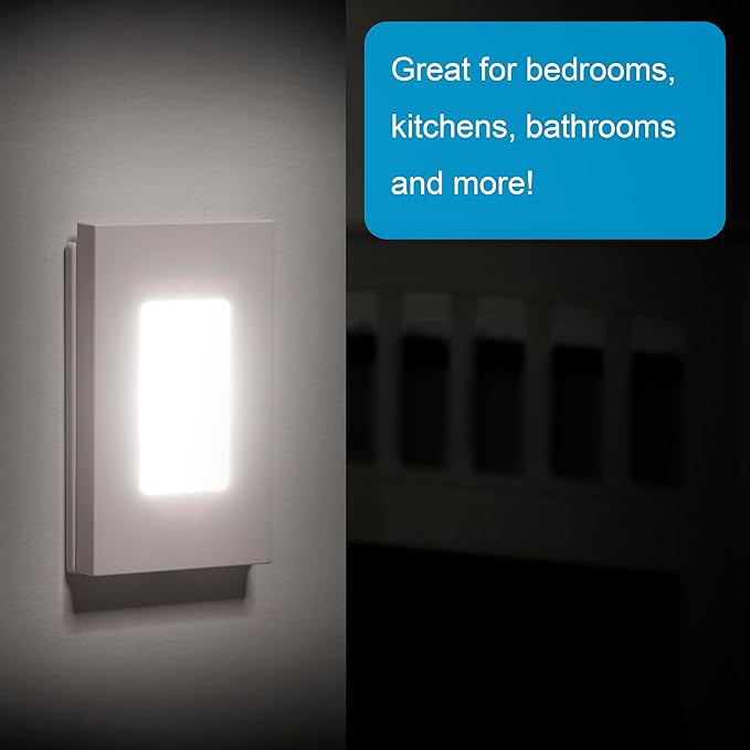 GE Slimline CoverLite LED Night Light, Plug-in, Dusk to Dawn, Modern Outlet Cover, UL Certified, Ideal for Bedroom, Nursery, Bathroom, Hallway, 10215