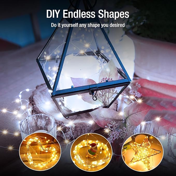 10 Pack Fairy Lights Battery Operated - 7ft 20 Led Twinkle Lights 3 Modes, Bulk Mini String Lights Waterproof for Mason Jars Vases DIY Party Wedding Decoration Christmas -Warm and Cold White