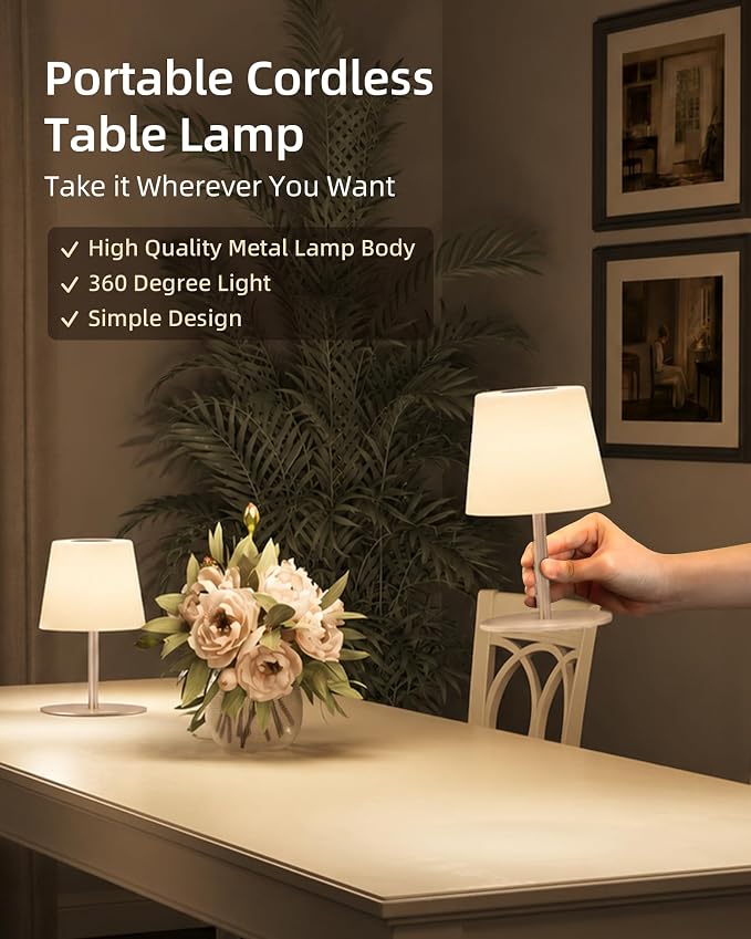 EZVALO IP65 Waterproof Shower Lamp –Spa-Like Bathroom Lamp, Rechargeable Cordless Mood Light, 3 Color Temps for Relaxing Bathroom & Bathtub Experience 1 Pack (Khaki)