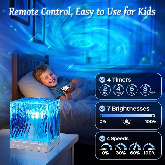 Space Projector for Bedroom, 18 Colors Hologram Cube Galaxy Projector for Bedroom, Dimmable Galaxy Light Projector for Bedroom,Remote Galaxy Lamp for Bedroom,Kids Night Light Projector for Teen Gifts
