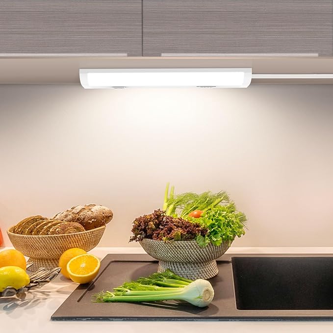 Under Cabinet LED Lights 24 Inch 15W 1350LM, 5 Color Temperature 2700K/3000K/3500K/4000K/5000K Dimmable Under Counter Lights for Kitchen, Under Cabinet Light Fixture Interconnection up to 20 Lights