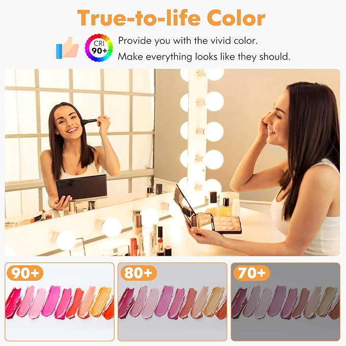 Brightever G25 LED Light Bulbs 60 Watt Equivalent, 2700K Warm White LED Globe Light Bulbs with E26 Base for Bathroom, 5W Round Light Bulb for Vanity Mirror, CRI85+, 600LM, Non-Dimmable, 4-Pack