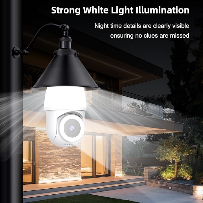 2.4&5Ghz WiFi Light Bulb Security Camera,2K Wireless Light Bulb Camera, Light Socket Security Cam with Motion Detection,Two-Way Talk, Color Night Vision, Compatible with Alexa