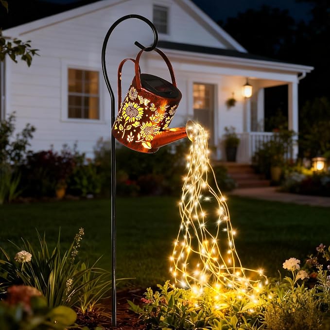 Sunflowers Solar Lights Outdoor Garden Sunflower Gifts, Gardening Gifts, Solar Watering Can Lantern Gifts for Mom Grandma Women, Patio, Yard, Pathway Lantern Decoration Gifts for Mom Grandma Women