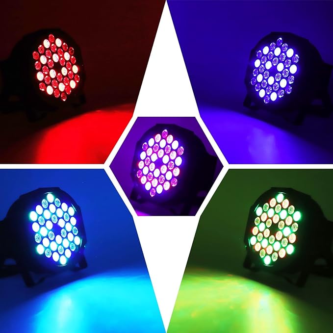 U`King Stage Lights, 36 RGB LED Par Lights, DJ Light Stage Lighting Indoor for Christmas Halloween Music Party Disco Wedding, DMX Control Sound Activated Party Light, 20 Packs
