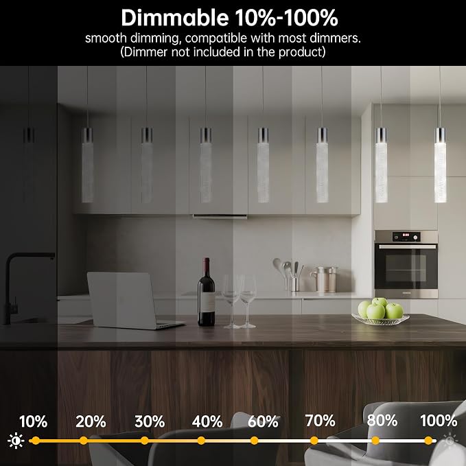Modern LED Pendant Lights Kitchen Island Lighting,Dimmable 5CCT/2700K/3000K/3500K/4000K/5000K,Hanging Island Lights Kitchen Ceiling Lighting Fixtures,for Kitchen Dining Room (3 Pack)