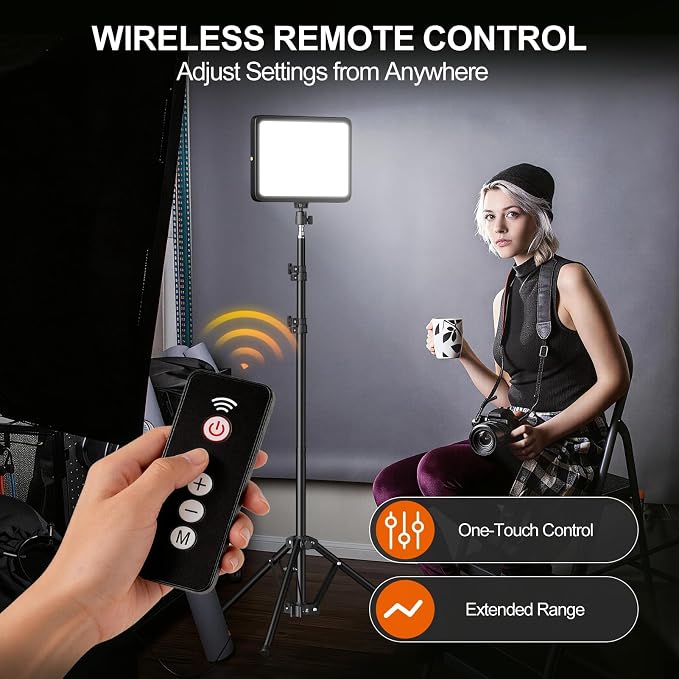 EMART 2-Pack LED Video Light Kit, 35W/3600lux Photography Lighting | 2800-7000K Dimmable Studio Lights with 11.5ft Power Cord, 46-73in Adjustable Tripod Stand for YouTube, TikTok, Recording