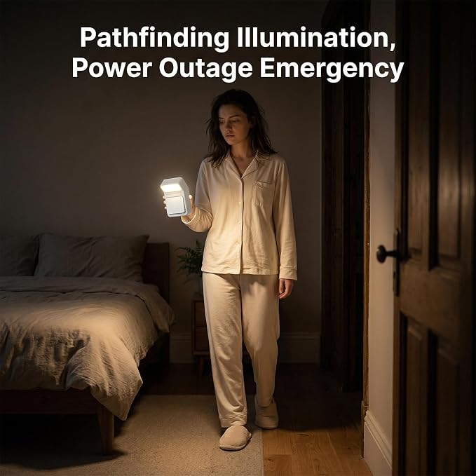 Rechargeable Night Light Wall Sconces, Battery Powered Bedside Table Lamp, 1200mAh Cordless Magnetic Stick on LED, Dimmable 3 Colors, Portable Reading, Dorm, Push Button