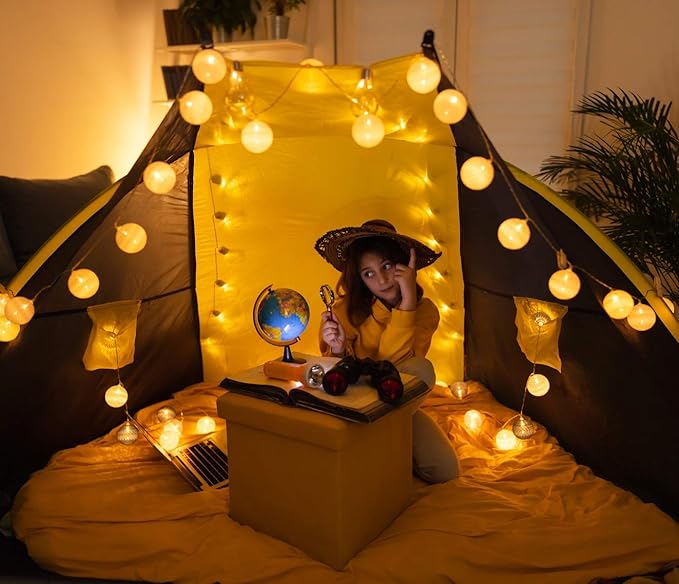Cobus CozyHome Lantern String Lights Outdoor - 20 Lantern LEDs & 23 ft with 8 Modes | Warm White Outdoor Lampion String Lights Electric Lighting 23 ft