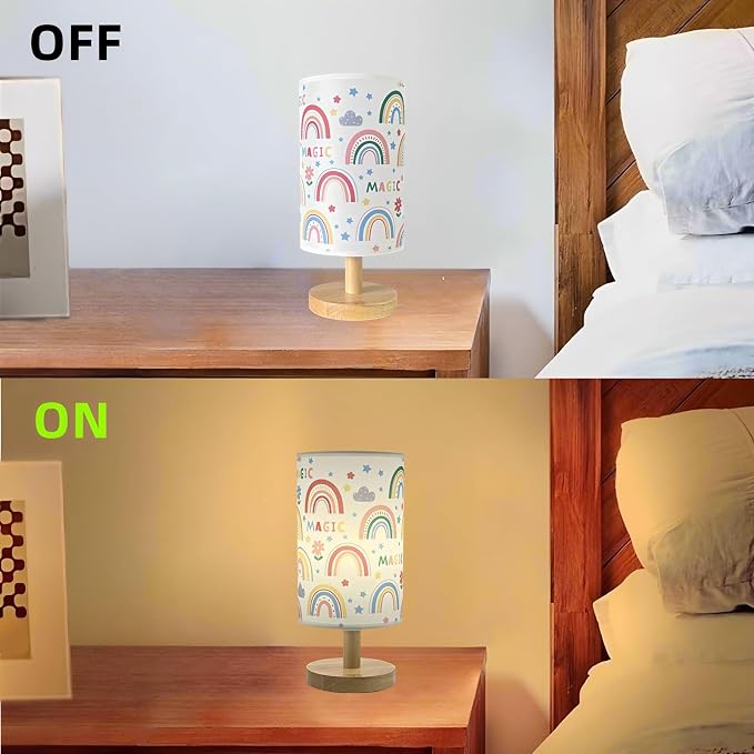 Rainbow Lamp Kids Table Lamp for Bedroom Cute Desk Lamps for Girls Room | 3 Color Modes Led Nightstand Night Light with Rainbow Design Bedside Lamp for Kids Room Nursery Decor,Holiday Gift for Girls