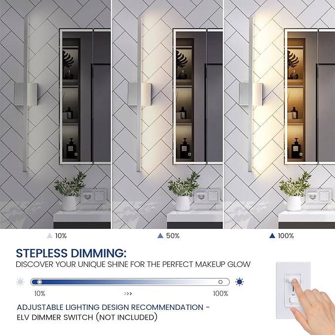 Brushed Nickel Bathroom Light Fixture Over Mirror - Modern Vanity Light Fixture - 31.5 inch 22W LED Dimmable 5CCT Wall Sconce Lighting Fixture for Bathroom Bedroom