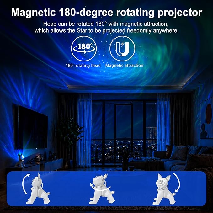 Galaxy Star Projector Nebula Lamp LED Night Lights for Bedroom | 9 White Noise,Timer+RF Remote,Multiple Modes,4Music Sync,5 Adjust Brightness,4 Rotation Speed for Xmas,Gifts(BlackGold)