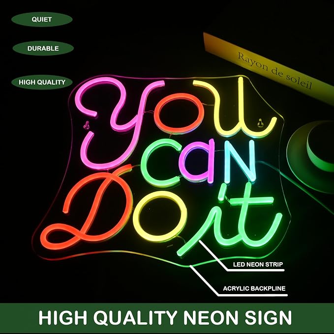You Can Do It Neon Sign Dimmable LED Neon Signs for Wall Decor, Kids Wall Art, Classroom Decor, USB Neon Light for Bedroom, Birthday Party & Classroom sign for kids & teacher