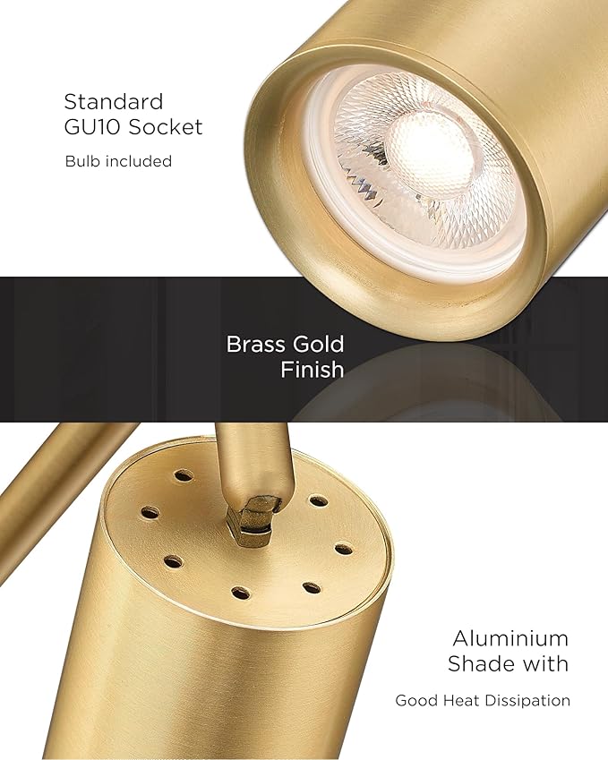 FEMILA 53" Track Lighting Fixtures Ceiling, 3000K LED Track Light Ceiling, Bulb Included, Brushed Gold Finish, GU10 Base, 4FS84TL-6 BG