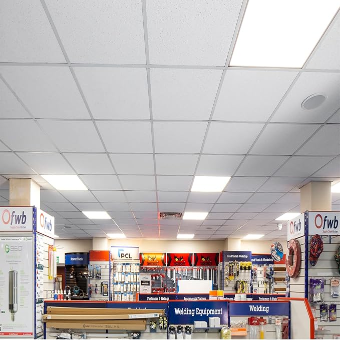 hykolity 2x2 LED Flat Panel Troffer Light,5CCT Dimmable,Drop Ceiling 2Pack | 30W-50W 5CCT 3000K-6500K Selectable 0-10V Dimmable Ultra Slim Recessed ETL Listed for Office Classroom Hospital Garage Retail
