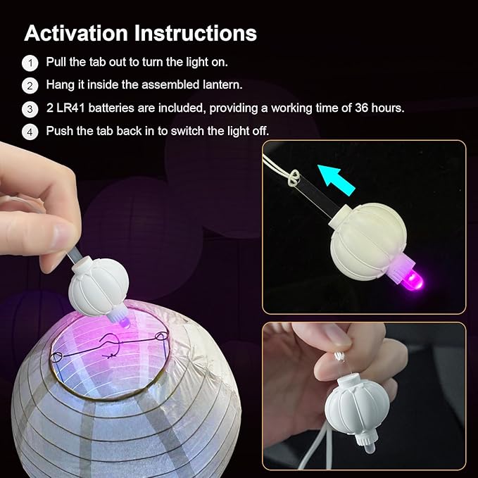 24 Pack Mini LED Lantern Lights - Battery Operated Small Lights for Paper Lanterns, Perfect for Party, Birthday, Wedding, Halloween, Christmas Decorations (Pink)