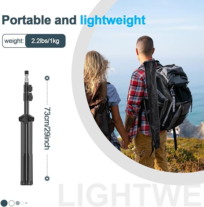 EMART 7 Ft Light Stand for Photography, Portable Photo Video Tripod Stand, 2 Pack Lighting Stand with Carry Case for Speedlight, Flash, Softbox,Strobe Light, Camera, Photographic Portrait