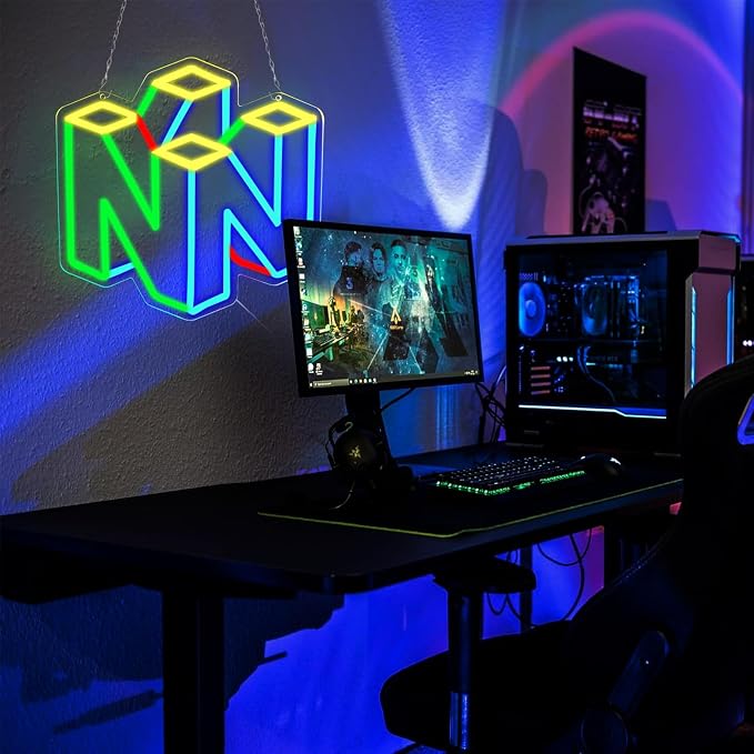 WonderfulLife Game Neon Sign for Gamer Zone Decor,Led Lights for Man Cave Bar or Bedroom Decoration.5V USB Powered,Easy Hanging.