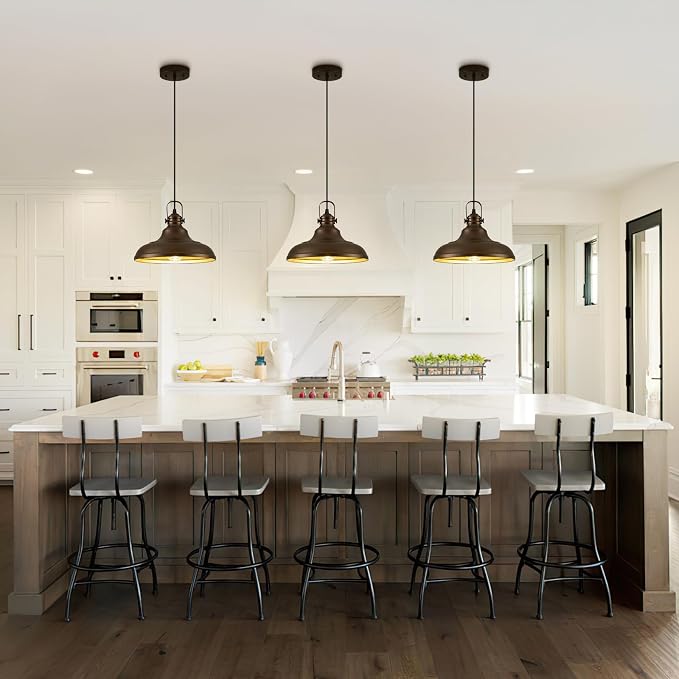 Oil Rubbed Bronze Pendant Light Modern Pendant Lights for Kitchen Island Hanging Lighting Fixture Over Sink for Dinning Room Bedroom Hallway,3 Packs