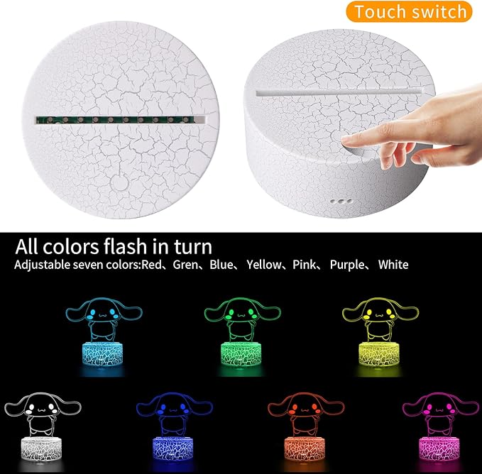 Anime 7 Color Change Decor Lamps,Cartoon Night Light,Cute Night Light,Gifts for Christmas Birthday