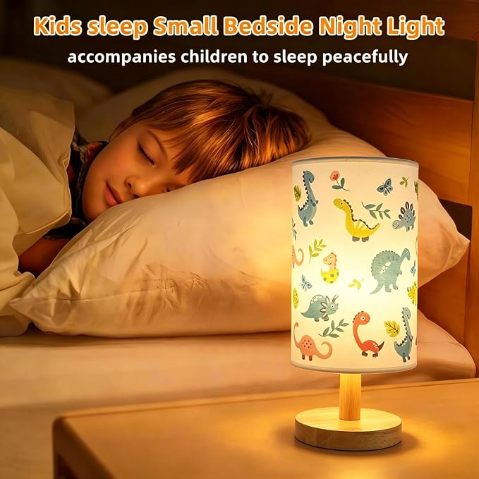 Dinosaur Kids Table Lamp for Bedroom Cute Desk Lamp for Girls Boys Room | 3 Color Modes Led Nightstand Night Light with Dino Cartoon Bedside Lamp for Kids Room,Nursery Decor,Dinosaur Gifts for Boys