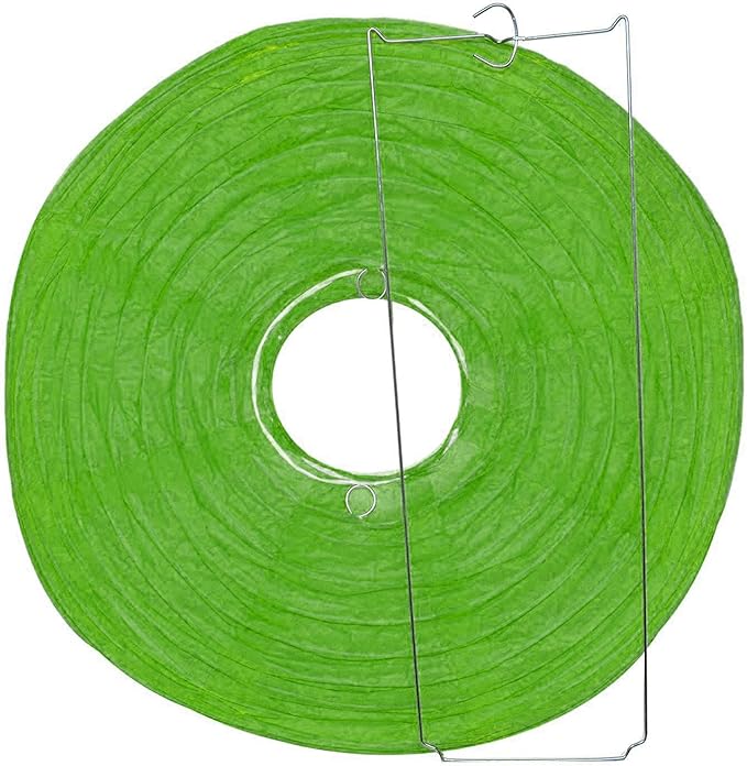Mudra Crafts Green and Gold Paper Lanterns Wedding Party Decorations - 12 in 10 Round Hanging Ceiling Lanterns, 10 Pack, Decorative Lamp Shades