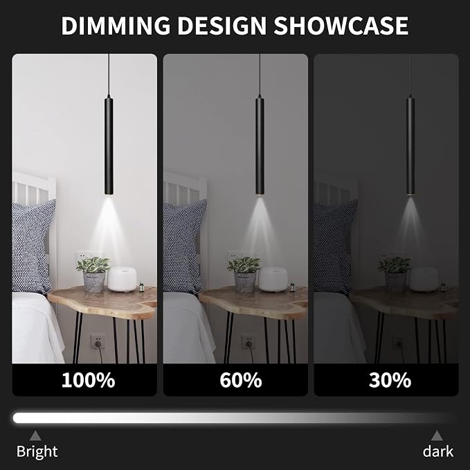 Modern Pendant Lights 4000K LED Dimmable Pendant Light Fixtures Pendant Lighting for Kitchen Island,Bar,Bedroom, 15.7inch, 10W, ETL, 3Pack