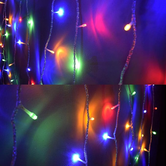 33FT 100 LED Multicolor Christmas Fairy Twinkle String Lights Indoor | 8 Modes with Memory, Connectable, IP65 Waterproof, Transparent Wire, Up to 5 Sets, Widely use for Classroom, Bedroom, dorm