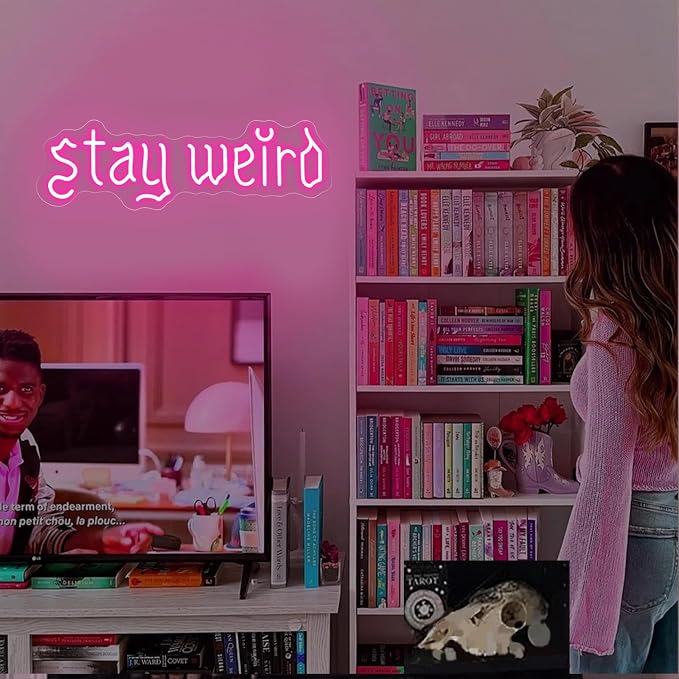 Stay Weird Neon Sign Pink Neon Signs for Wall Decor Neon Light Sign with USB Neon Lights LED Neon Sign for Bedroom Living Room Study Room LED Signs for Wall Decor Birthday