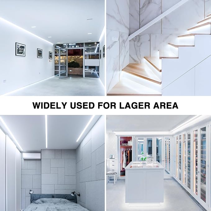 Onforu LED Strip Lights,39.37ft 6000K Dimmable Daylight White Tape Light,12m 720 LEDs 2835 Flexible Ribbon Mirror Light, 12V Adhesive Rope Lights for Kitchen, Under Cabinet, Bedroom (Pack of 2)