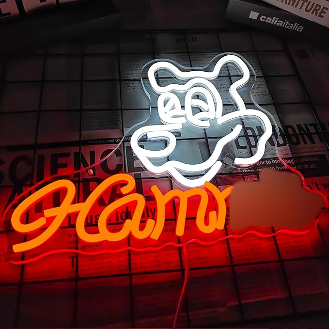 Hamms Beer Bear Neon Sign for Wall Decor Dimmable Hamm's Beer Light Neon Sign Led Bear Neon Light Signs for Beer Pub Club Home Bar, Man Cave
