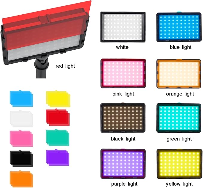 2 Pack Streaming Key Light with Desk Stand C-Clamp Stand Dimmable Video Panel Light for Video Recording Conference Webcam Laptop Zoom