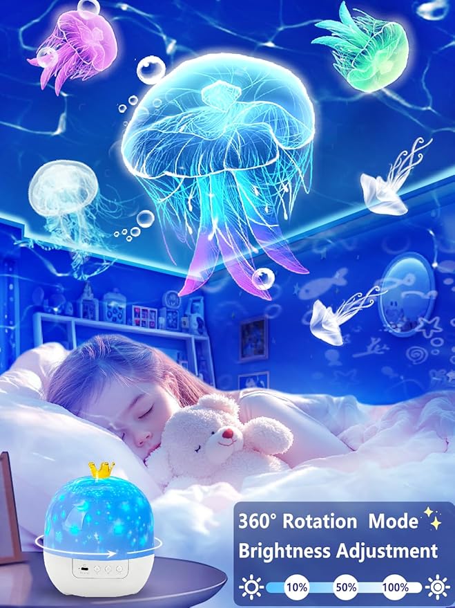 21 Sets of Films, Projector Night Light for Kids Bedroom, Ceiling, Baby Night Light Projector, Star Galaxy Projector for 1-14 Years Old Baby Girls with 360° Rotation for Christmas, Nursery, Room Decor