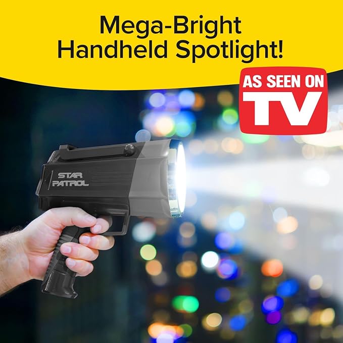 Platinum Rechargeable Spotlight, Tactical Flashlight, 10 Modes | Super Bright Rechargeable Spotlight with 10 Light Modes, Turbo Boost, Phone Charger & Kickstand for Camping & Emergencies