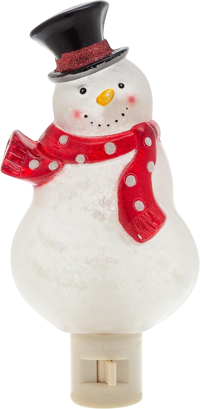 Creative Hobbies Friendly Snowman Holiday Decor Night Light - Includes 5W C7 and Rotational Socket with On/Off Switch