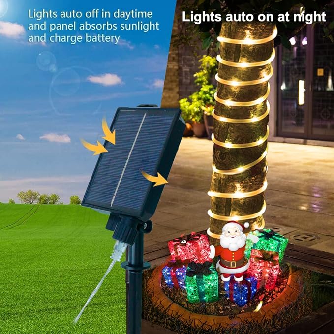 LitHome 33FT 100 LED Solar Rope Lights Outdoor Waterproof with Remote | 18 Colors Changing Halloween Rope Lights for Outside,Solar String Light for Trampoline Railings Tree Garden Christmas Decor