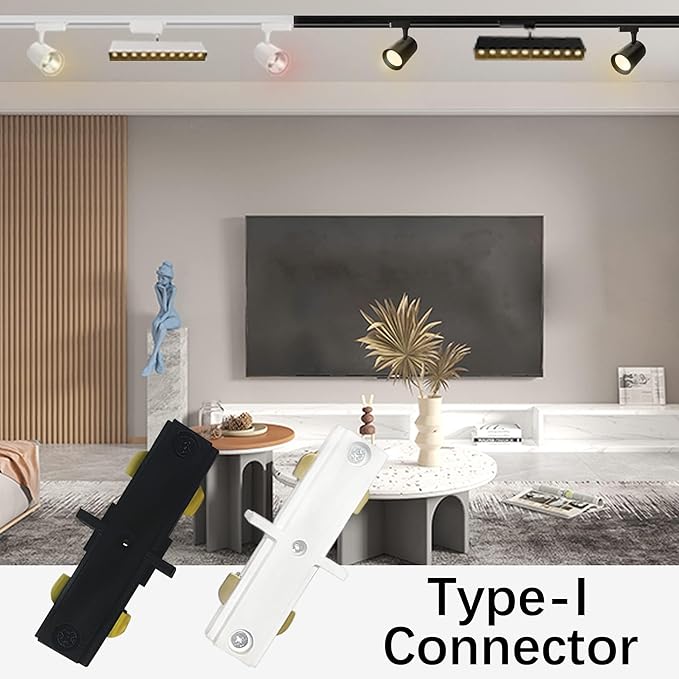 White H Track I Connector H Type Single Circuit 3-Wire-1 Track Lighting Kit for H Track System Track Lighting Accessories 110V