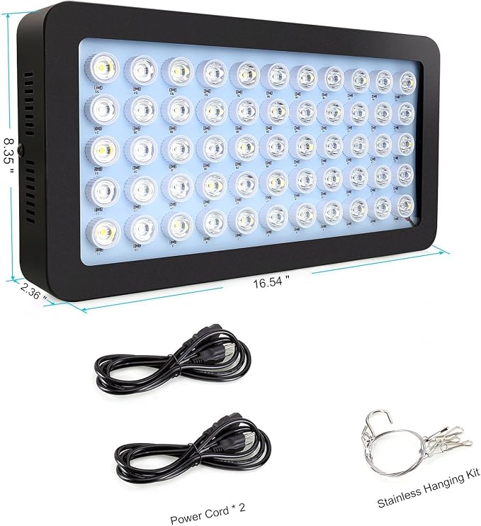 ARKNOAH LED Aquarium Light 165W, Full Spectrum Dimmable | Adjustable Brightness 10-100% for Fresh and Saltwater Tanks, Energy-Saving Fish Light for Coral & Plant Growth