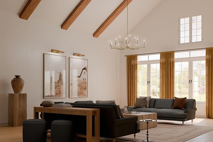 Kichler Malene 14-Light 2-Tier Chandelier, Updated Traditional Light in Champagne Bronze, Sloped Ceiling Compatible, for Foyer, Dining Room or Living Room (27.25" x 52.75"), 52698CPZ