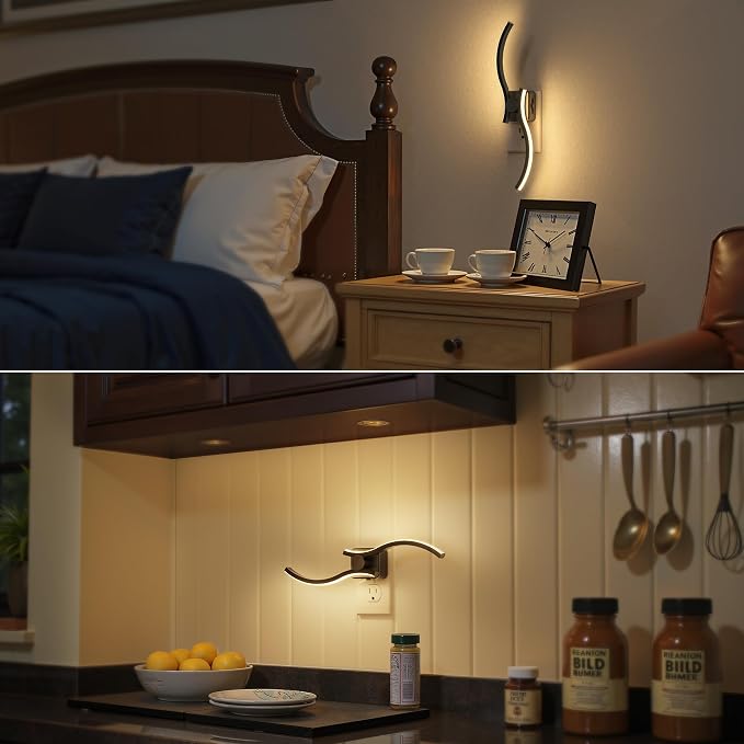 Night Lights Plug into Wall 2 Pack,Wall Sconce Night Light with | Dusk to Dawn Sensor,Dimmable Night Light Plug in,1W 3000K Soft White for Adults Kids Room Bedroom Bathroom Hallway Kitchen