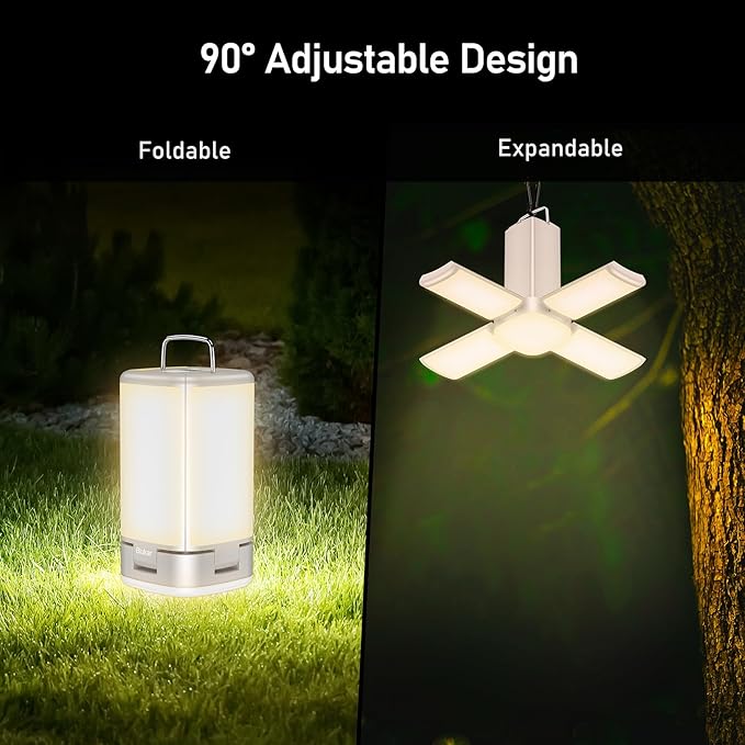 Blukar 116 LED Camping Lantern Rechargeable, Super Bright Camping Lights | 7 Lighting Modes, Innovative Foldable & Expandable Design, Long-Lasting Portable Tent Lamp for Power Out, Emergency,Hurricane