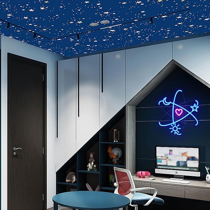 Atomic Neon Sign for Wall Decor Dimmable Atom Heart Led Sign for Bedroom Molecule Love Neon Light for Game Room Bar Laboratories Science Club Party Electrons Orbits Decoration