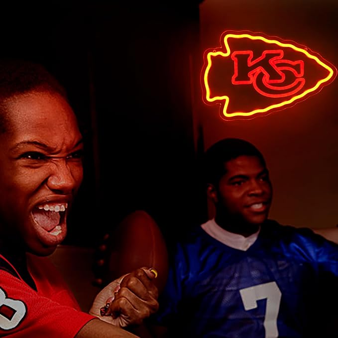 Football Neon Sign for Wall Decor Football Neon Light for Man Cave or Garage Birthday Gifts for Men with Dimmable Rugby Team Logo Light Up Sign for Bar Dorm Party Game Room Size 16.1*10.6In(ZYLD058)