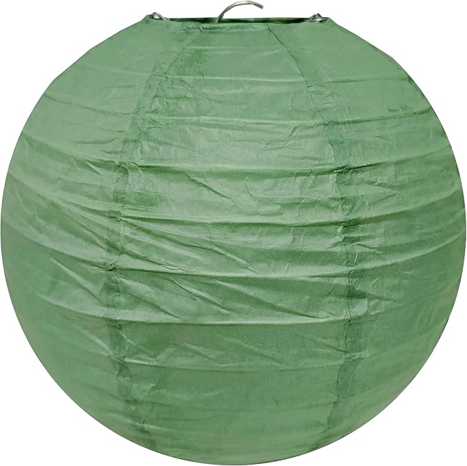 12 Inch Sage Green Paper Lanterns Party Decorations, Hanging Paper Lanterns for Rustic Party Bridal Shower Wedding Birthday Party Supplies(Set of 5, Sage Green)
