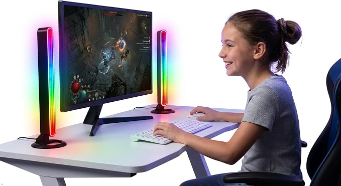 Led Light Bar with Music Sync, Color Changing TV Backlight App & Remote Control, RGB & W Smart RGB Light Bar, USB Powered Led Lights for TV, PC Room Monitor Backlight Gaming Accessories