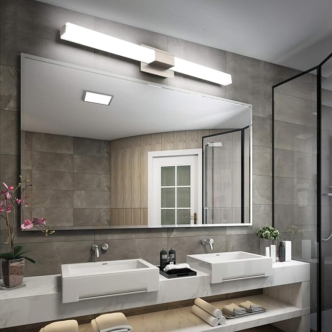 ZUZITO 40in LED Vanity Lights Brushed Nickel Modern Bathroom Lighting Fixtures Over Mirror, 3CCT Dimmable Bath Wall Lighting 3000K/4500K/6000K Adjustable