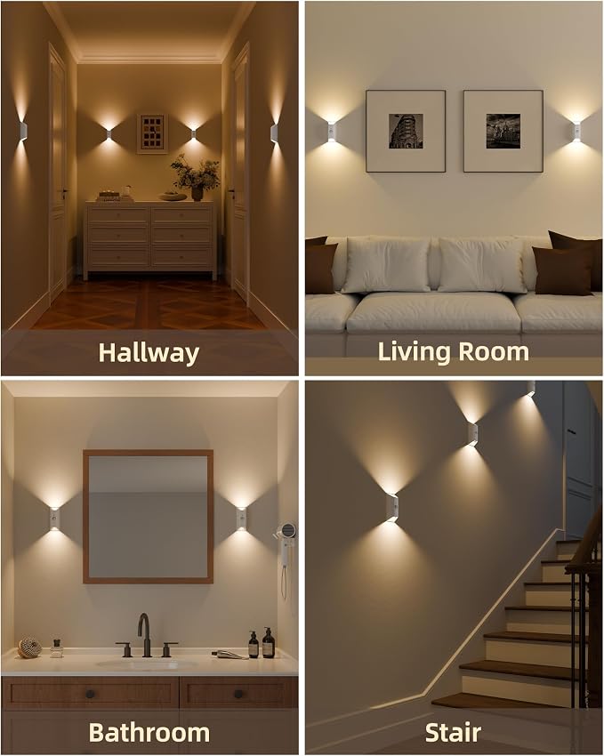 EZVALO Motion Sensor Wall Light with Remote Control, Wireless Wall Lamp, 3 Color Temps, Dimmable, Magnetic, LED Indoor Rechargeable Wall Sconce, 4000mAh, for Hallway, Stair, Bedroom, Renters