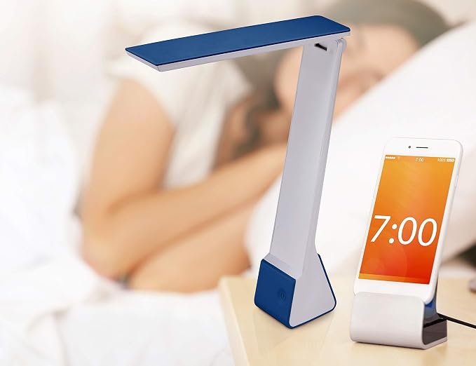 Bostitch Office Rechargable Battery Led Desk Lamp, 3 Color Temperatures, Flip Open, Blue (KT-VLED1810-BLUE)